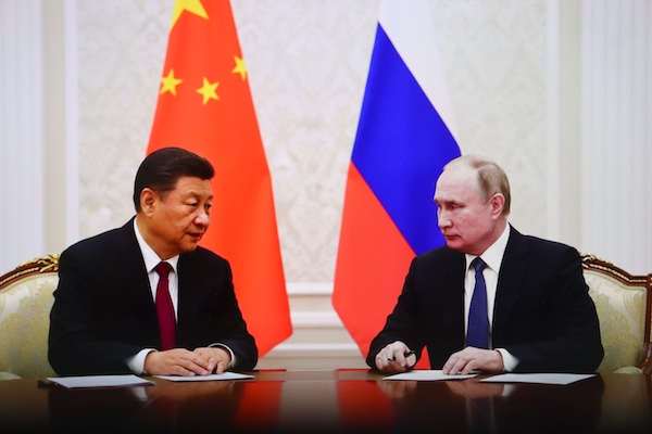 Xi Jinping and Vladimir Putin in a meeting. New York, US - 08 September 2025